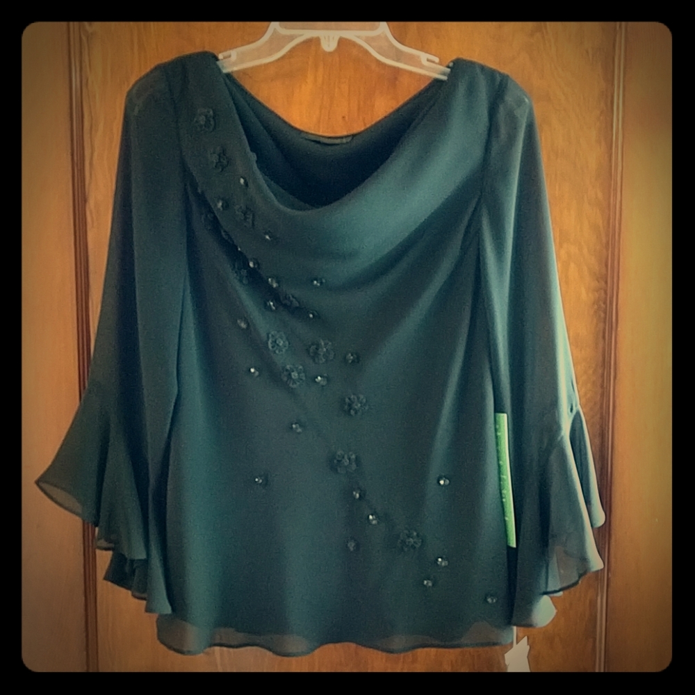 NWT vintage black cowl neck shirt